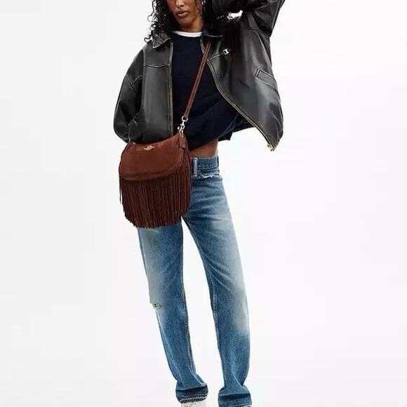 NWT Coach Coach Teri Shoulder Bag With Fringe CCC66, suede/Im/Vintage Brown - Picture 14 of 14